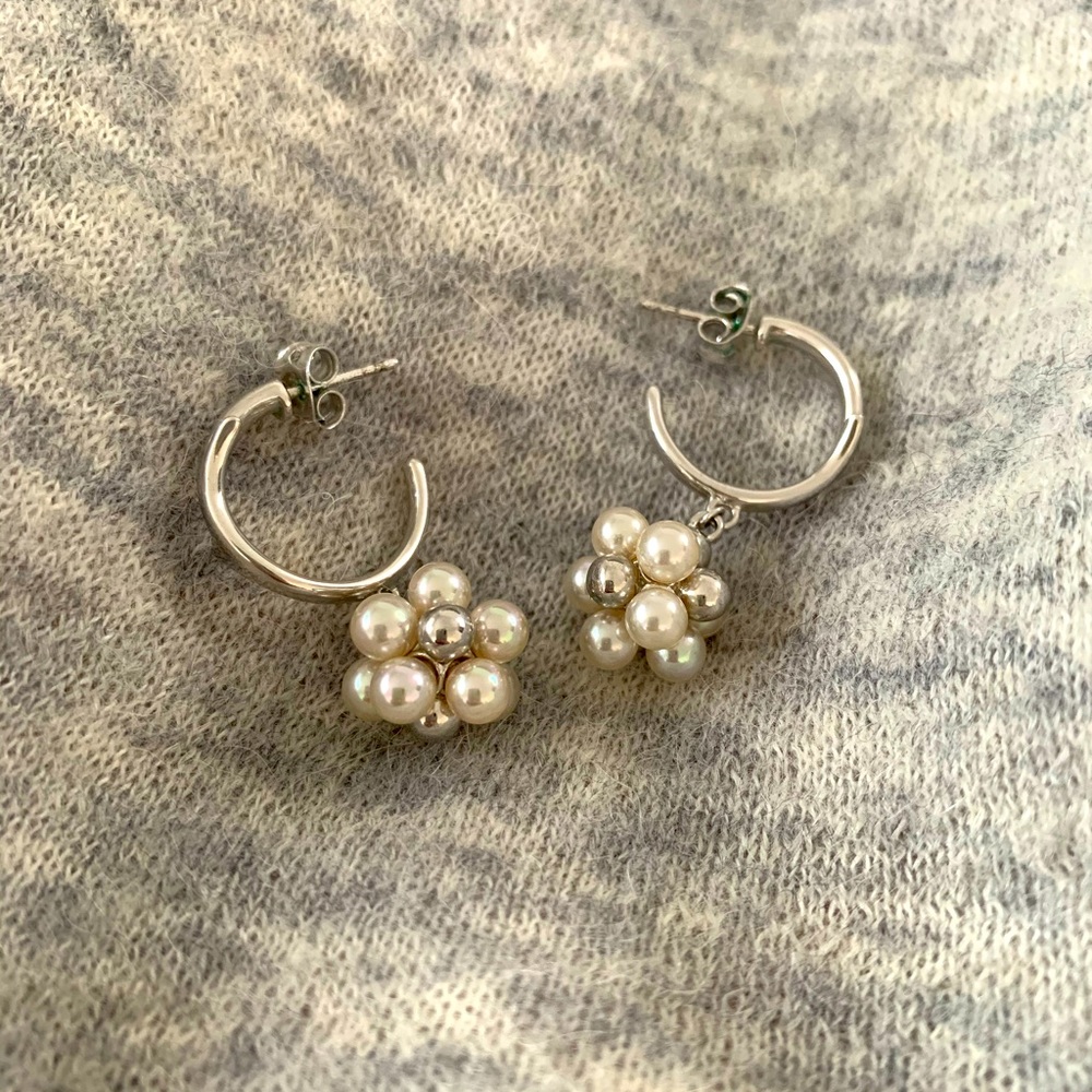 Grape Drop Sterling Silver Earrings